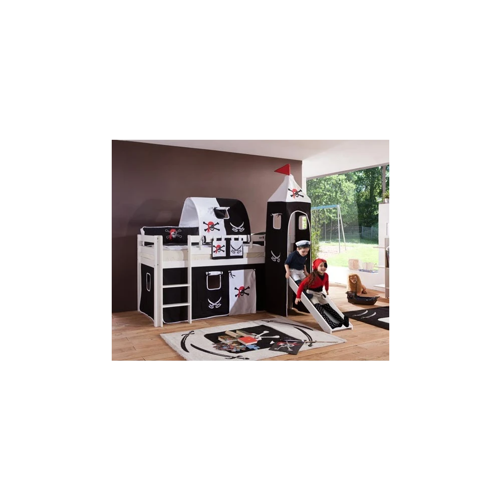 children's semi-high bed with slide