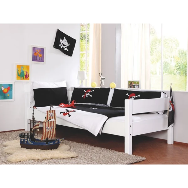 wooden single bed