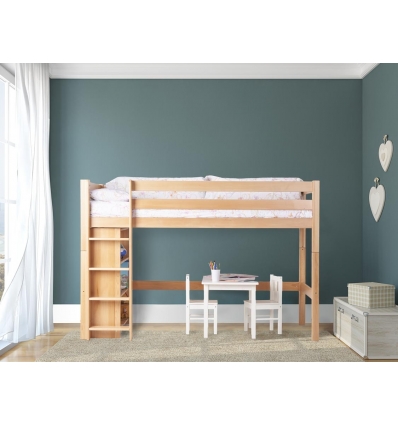 CAMA ALTA CON ESTANTERÍA NIOBE