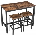 HIGH TABLE SET WITH TWO STOOLS VASAGLE