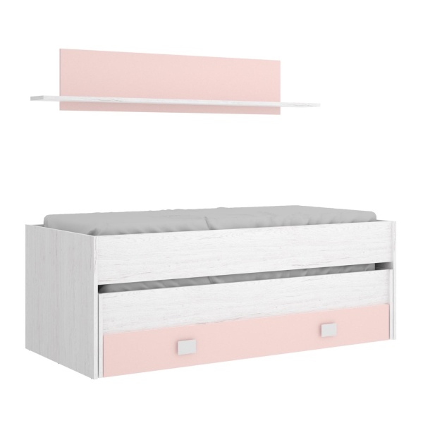 compact bed with trundle and drawer