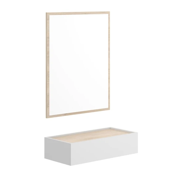 compact mirror entryway with drawer