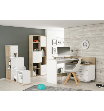 L-SHAPED DESK WITH DRAWERS MIRLO