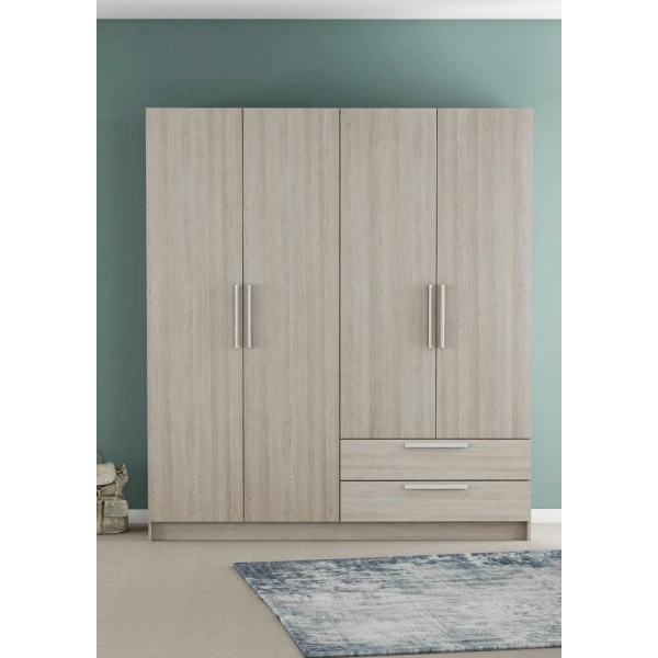 4-door wardrobe with 2 drawers