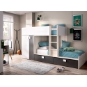 BUNK BED WITH DRAWERS AND WARDROBE TIVOLI
