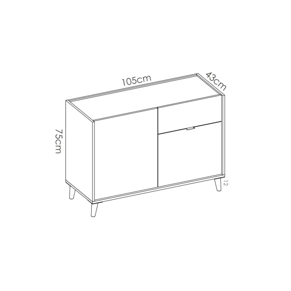 APARADOR  ESTILO RETRO 2 PUERTAS 1 CAJON POP