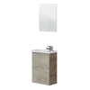 SMALL BATHROOM FURNITURE WITH MIRROR AND WASHBASIN OAK