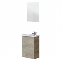 SMALL BATHROOM FURNITURE WITH MIRROR AND WASHBASIN OAK