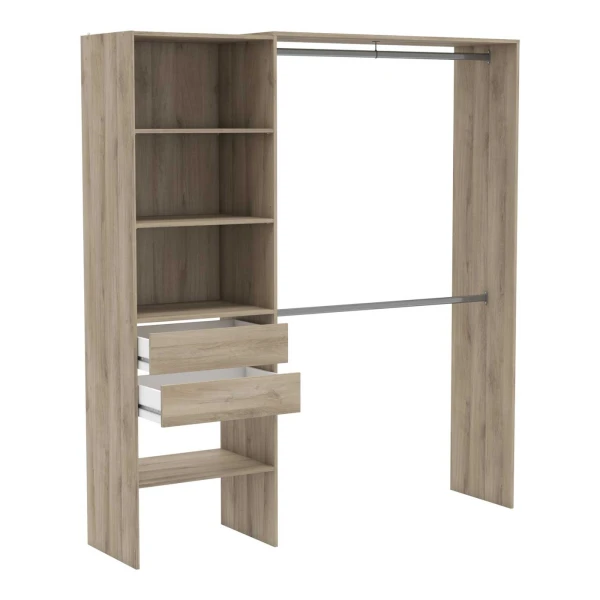 open wardrobe with 2 drawers
