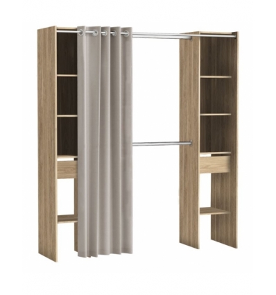 DRESSING ROOM WITH CURTAINS, SHELVES AND DRAWERS PILAR