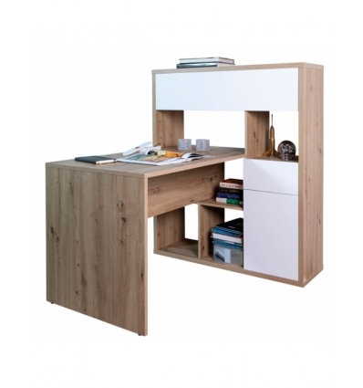 DESK WITH VERTICAL BOOKCASE NATURE