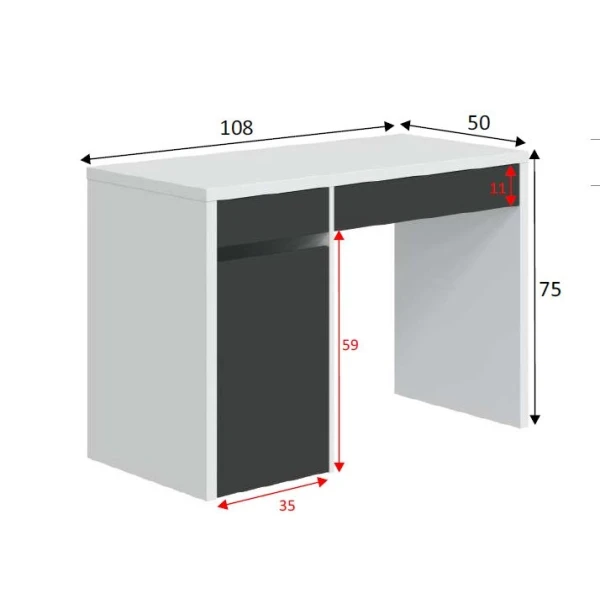 Desktop table bicolor