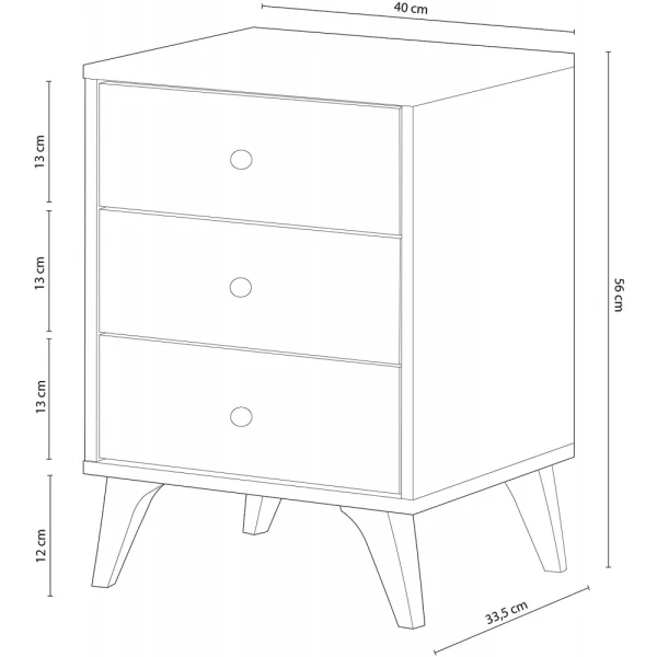 bedside table with drawers