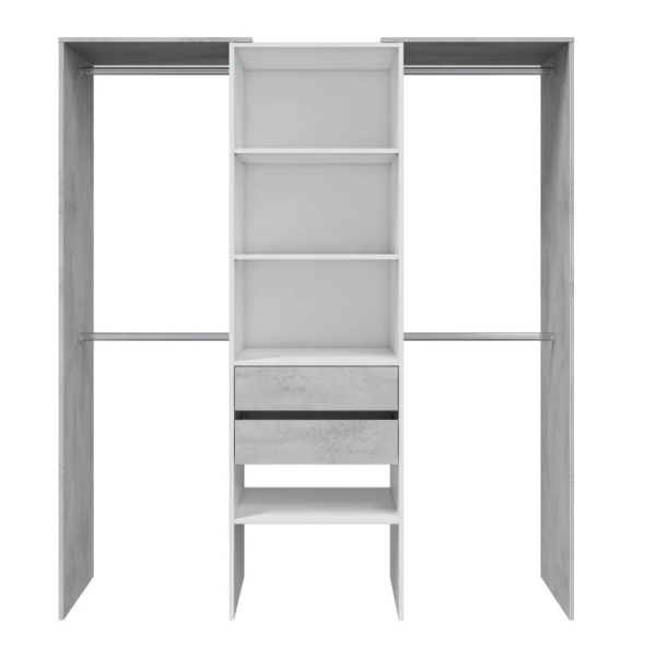 Dressing wardrobe with shelves