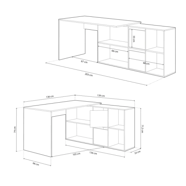 Reversible Desk  with module