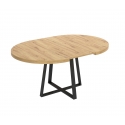 ROUND EXTENDABLE DINING TABLE INDUSTRIAL DESIGN EDISON