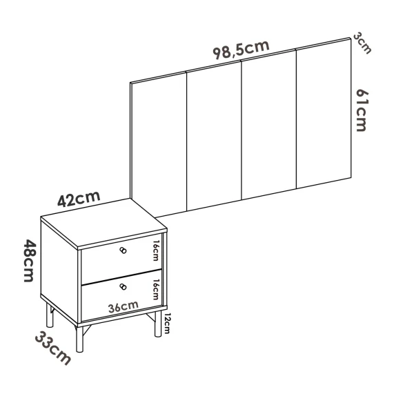 CABEZAL CON MESITA JUVENIL CAROL