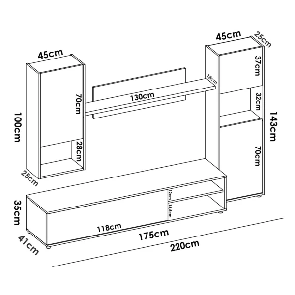 SALÓN TV MODULAR RUVO