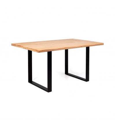 SOLID WOODEN TABLE AND BLACK STEEL LEGS TROPEZ