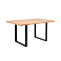SOLID WOODEN TABLE AND BLACK STEEL LEGS TROPEZ