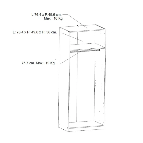 ARMARIO 2 PUERTAS Y ESPEJO DANIELLE