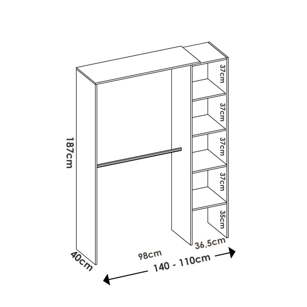 walk-in closet with adjustable shelves