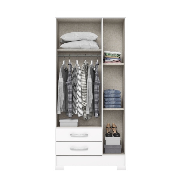 Wardrobe with shelves and drawers