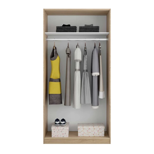 Natural wood wardrobe