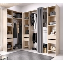 OPEN CORNER WARDROBE WITH DRAWERS AND CURTAINS TONY
