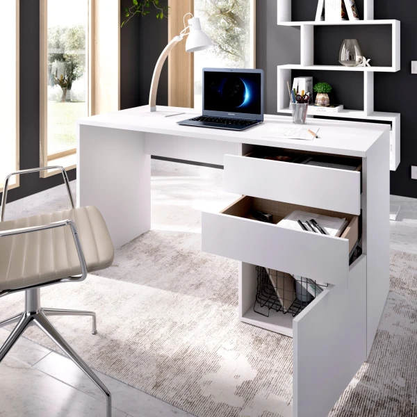 desk with drawers and door