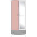 CHILDREN'S WARDROBE WHITE, GREY, AND PINK RINGO