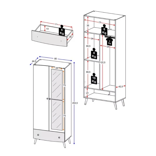 Children's wardrobe 80 cm