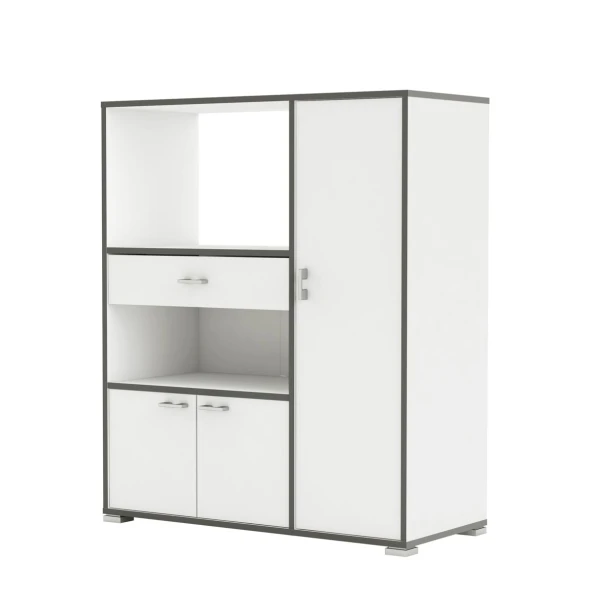 Kitchen auxiliary furniture. Microwave space. 3 doors, drawer and shelves. Pantry cabinet - Cupboard.
