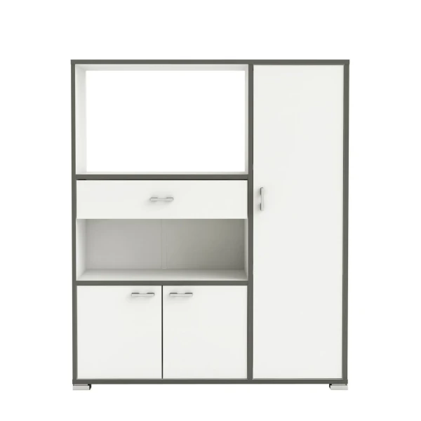 Kitchen auxiliary furniture. Microwave space. 3 doors, drawer and shelves. Pantry cabinet - Cupboard.