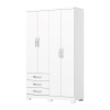 FOUR-DOOR WARDROBE THREE DRAWERS OLINDA