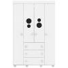 BUBBLES kids white wardrobe with open doors and drawers, modern and practical design