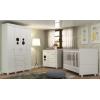 BUBBLES kids white wardrobe with 4 doors and 3 drawers, modern design and large storage space