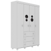 BUBBLES white wardrobe in baby room, modern decorative furniture set