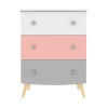 CHILDREN\'S DRESSER WHITE, GREY AND PINK RINGO
