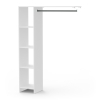 DELTA white extension kit with shelves and hanging rail, ideal modular unit for clothes storage.