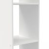 Close-up of DELTA white module with sturdy shelves, smooth finish and modern minimalist design.