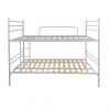 Luna Metal Bunk Bed silver with reinforced slatted base, sturdy and modern design for adults and children.