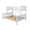 White Arenas Vicawu wooden matrimonial bunk bed with ladder for 90x190 top and 140x190 lower mattresses
