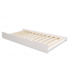 White pull-out trundle bed RH 90x190 with wooden slats, ideal as an extra bed for kids, guests or small spaces