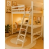 White loft bed with desk in a styled kids’ bedroom – Sophia model by Vicawu