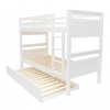 White Titan Vicawu wooden bunk bed with pull-out trundle, sturdy frame and slatted bases for extra sleeping space