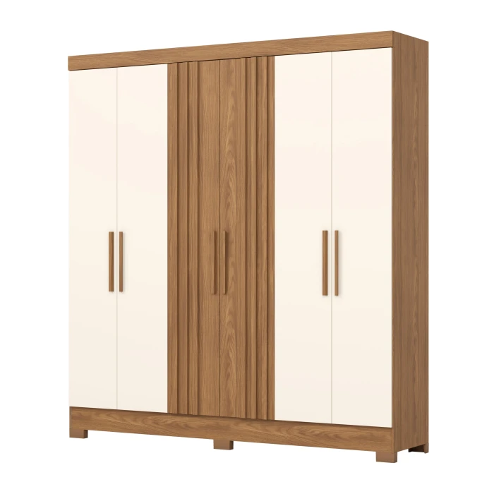 Siena Vicawu 6-door wardrobe in nature and off-white finish