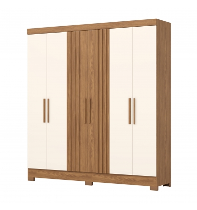 Siena Vicawu 6-door wardrobe in nature and off-white finish