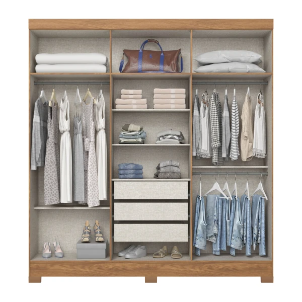 Siena Vicawu 6-door wardrobe interior with shelves, drawers and hanging space