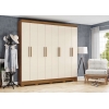 Bristol 8 door wardrobe Vicawu in cosy bedroom setting, wood and off white finish for modern home décor